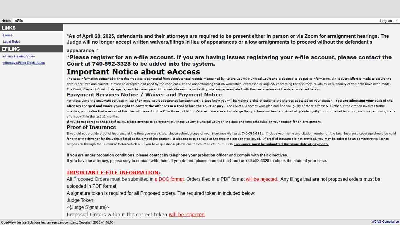 Welcome Page - Athens Municipal Court